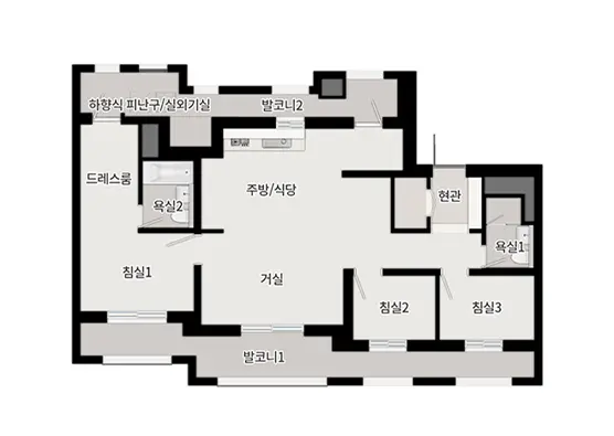 평택 브레인시티 푸르지오 59타입구조